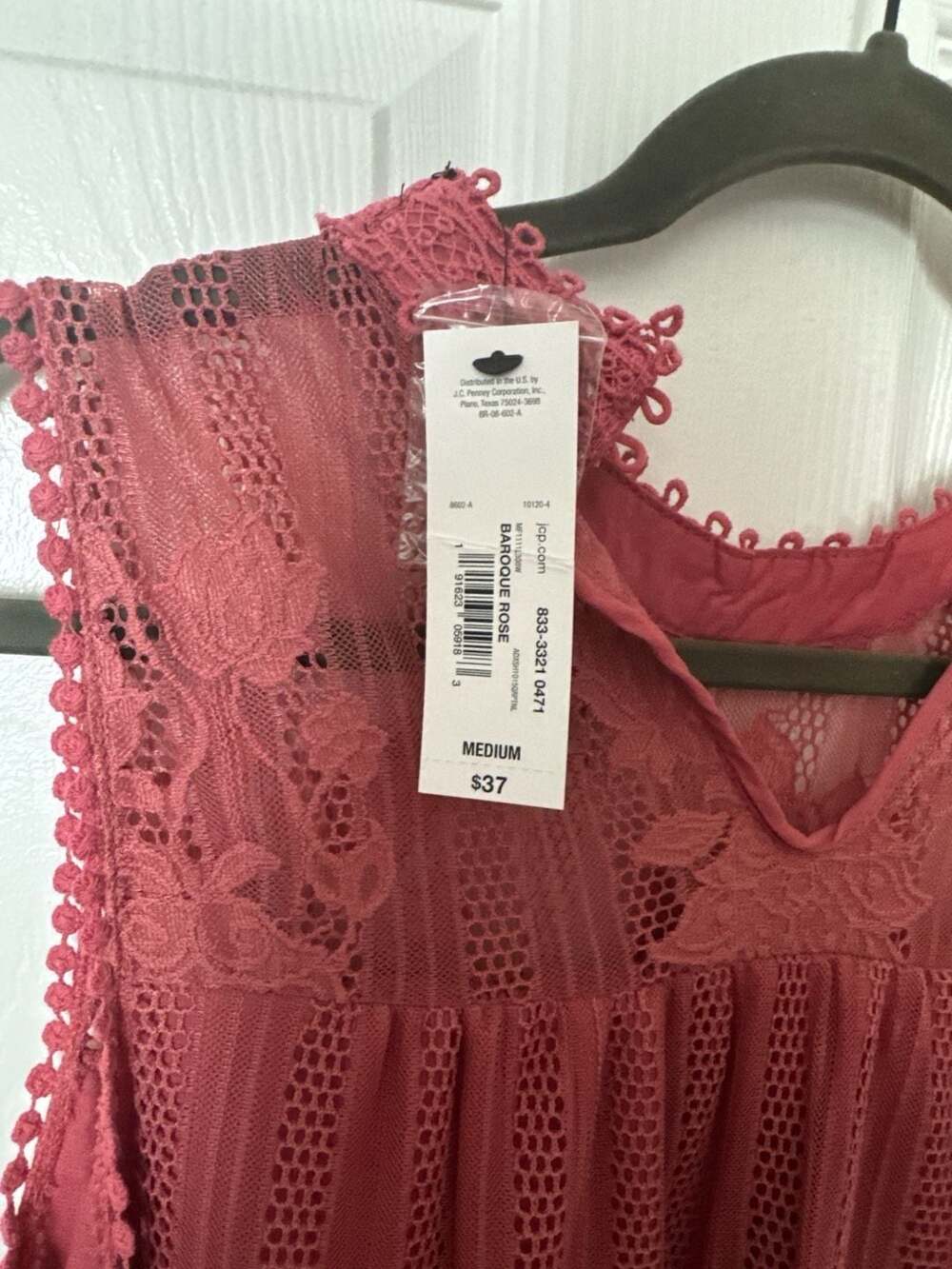 NWT JCPenney Baroque Rose Lace Blouse Sleeveless Top - Medium worthington